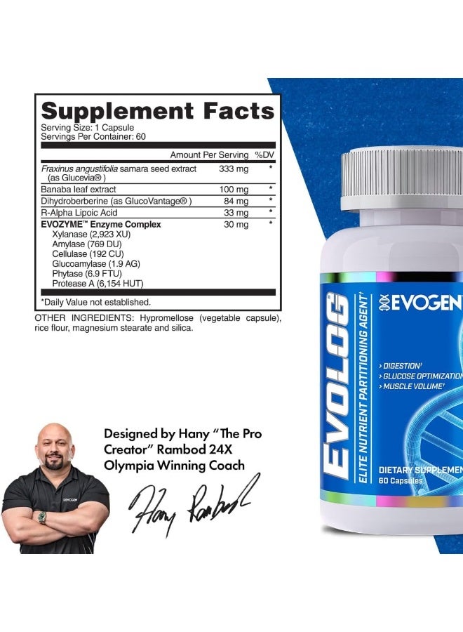 Evogen Nutrition إيفولوج وكيل تقسيم المغذيات المتقدم غلوسيفيا فركسينوس أنغستيفوليا 60 كبسولة - Image 3