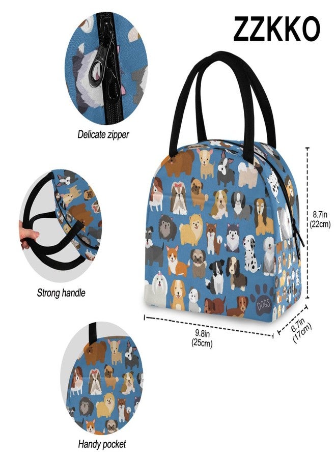 ZZKKO Dog Puppy Lunch Bag Box Tote Organizer Lunch Container Insulated Zipper Meal Prep Cooler Handbag For Women Men Home School Office Outdoor Use - Image 4