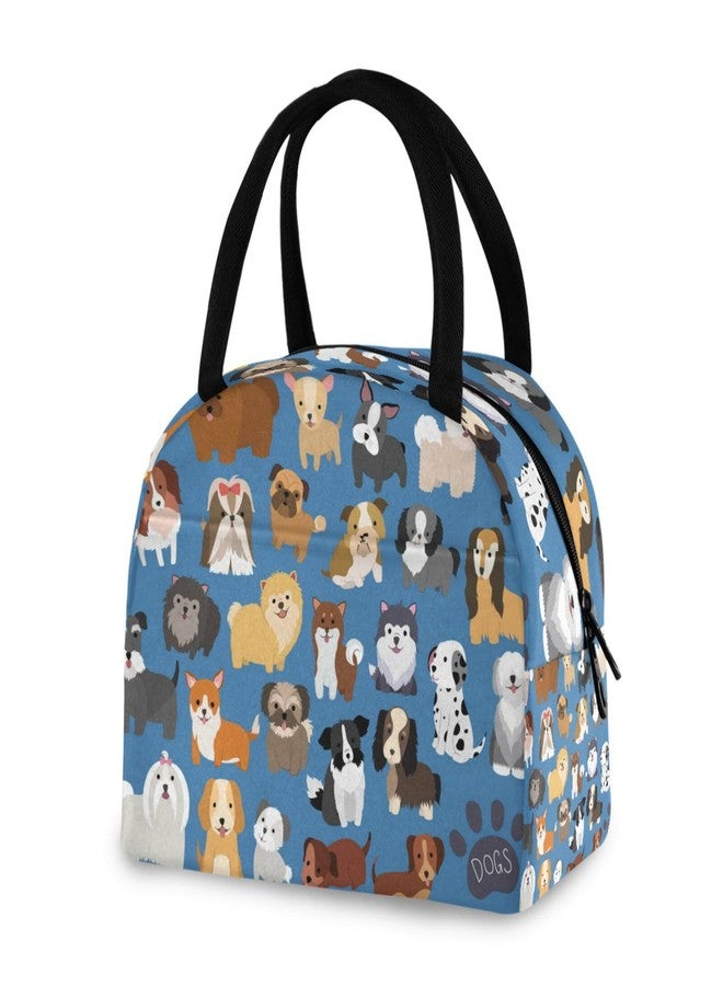 ZZKKO Dog Puppy Lunch Bag Box Tote Organizer Lunch Container Insulated Zipper Meal Prep Cooler Handbag For Women Men Home School Office Outdoor Use - Image 1