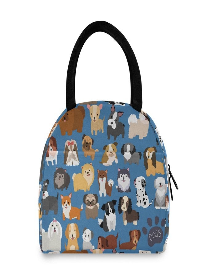 ZZKKO Dog Puppy Lunch Bag Box Tote Organizer Lunch Container Insulated Zipper Meal Prep Cooler Handbag For Women Men Home School Office Outdoor Use - Image 2