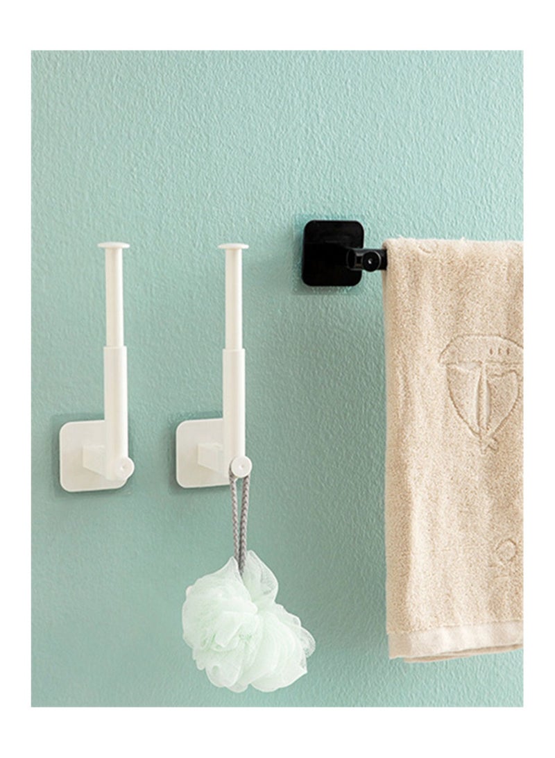 Hat Organizer 2 Pcs Wall Mounted Adhesive Hat Hooks No Drill L Shaped Hat Rack for Closet Bedroom Storage White - Image 3