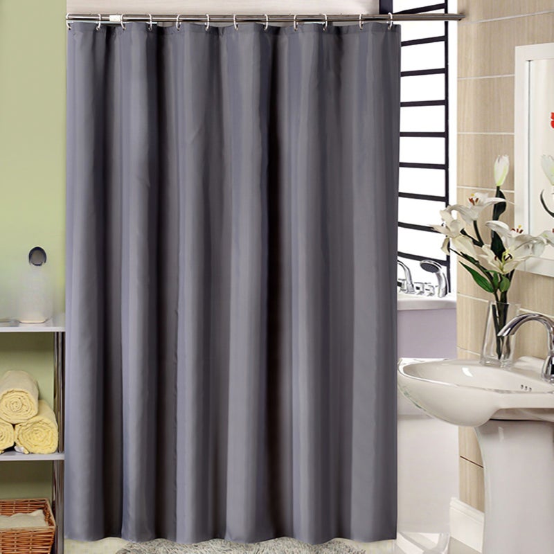 1pc Waterproof Shower Curtain Partition Bathroom Proof Bath Curtains Monochrome Polyester Cloth Bathroom Accessories - Image 1