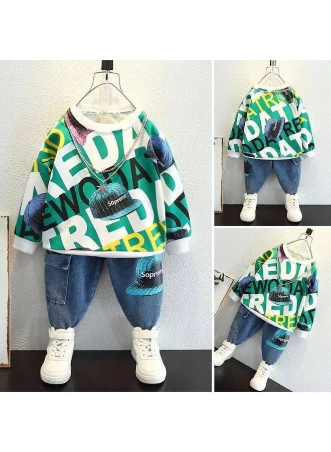 مجموعة ملابس أطفال غير رسمية لفصلي الربيع والخريف - Image 3