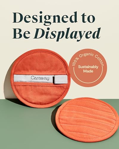 Caraway Pot Holders 100 Organic Cotton Pot Holder DoubleLayer Stain Resistant Stitching Resists High Heat Low Cold Temperatures Machine Washable Perracotta - Image 3