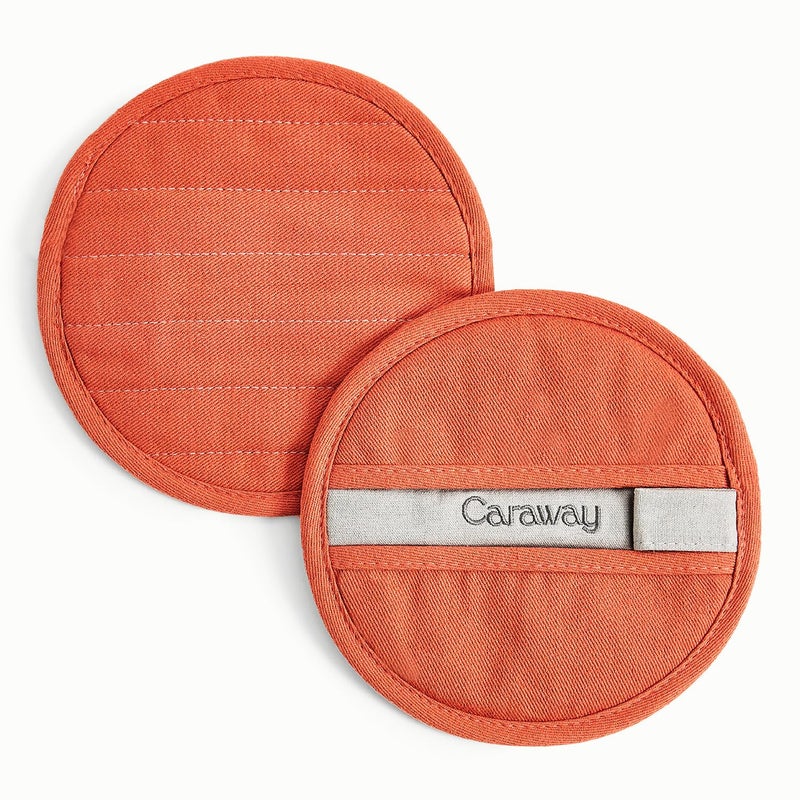 Caraway Pot Holders 100 Organic Cotton Pot Holder DoubleLayer Stain Resistant Stitching Resists High Heat Low Cold Temperatures Machine Washable Perracotta - Image 2