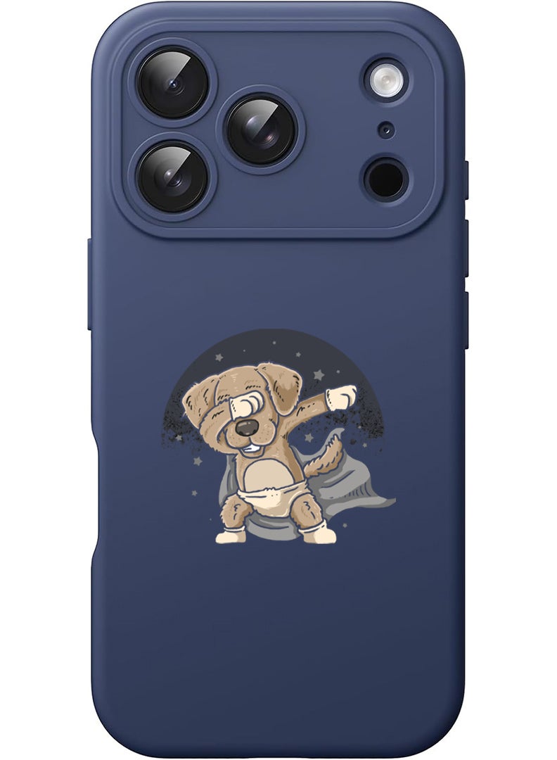 Theodor Protective Slim Fit Case Liquid Silicone Cover with Full Body Protection Anti-Scratch Shockproof Case For Apple iPhone 17 Pro Max (Blue) dab dog - Image 1