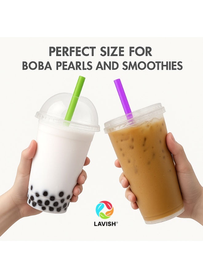LAVISH 12mm Jumbo Multicolor Straws 100-Pack | 24cm Long, BPA-Free, Individually Wrapped | For Smoothies, Boba, Milkshakes, Juice, Cafes - Image 4