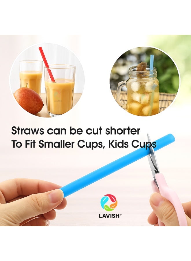 LAVISH 12mm Jumbo Multicolor Straws 100-Pack | 24cm Long, BPA-Free, Individually Wrapped | For Smoothies, Boba, Milkshakes, Juice, Cafes - Image 1