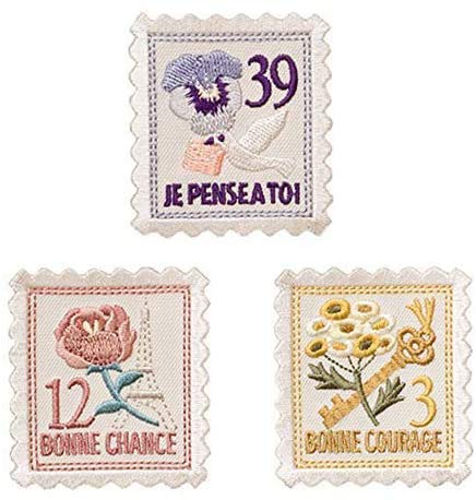 ZOOPOLR 3 Pack Flower Stamp Iron On Patches for Backpacks, Hats, DIY Sew on Applique Rose Patch, Vintage Embroidered Patches for Repair Clothes, Jackets, Jeans - Image 1