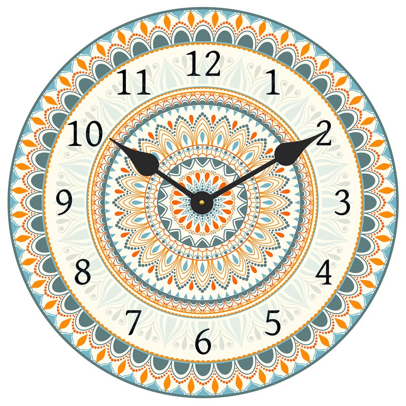 REAL ART Decorative Analog Wall Clock 11" -1 Pc Gift Packing Multicolor (Design 3) - Image 5
