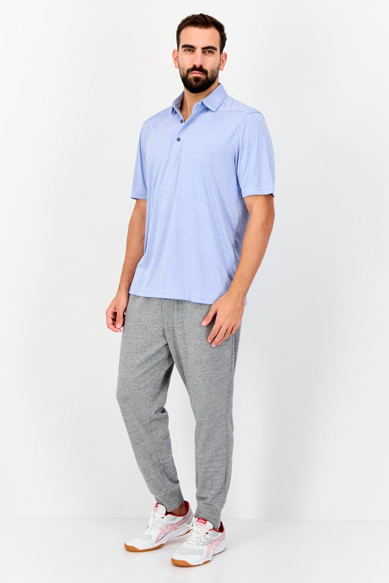 Greg Norman Men Sportswear Fit Short Sleeve Outdoor Polo Shirt, Light Blue  - Image 2
