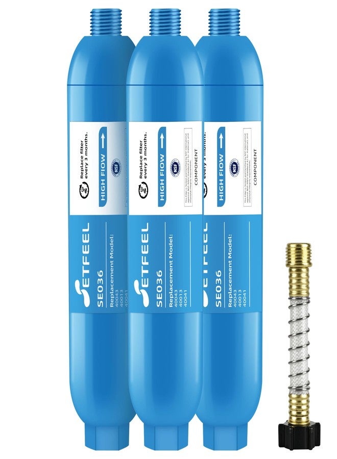 SETFEEL RV Water Filter, NSF Certified Inline Hose Water Filter for Garden and Camper, Reduces Chlorine, Bad Taste, Odor, 3-Pack of RV Inline Water Filters with 3 Flexible Hose Protectors - Image 1
