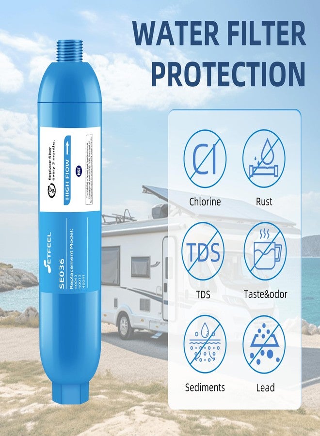SETFEEL RV Water Filter, NSF Certified Inline Hose Water Filter for Garden and Camper, Reduces Chlorine, Bad Taste, Odor, 3-Pack of RV Inline Water Filters with 3 Flexible Hose Protectors - Image 3