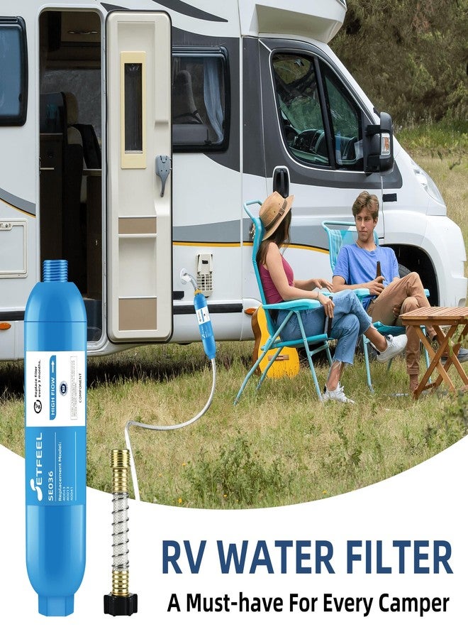 SETFEEL RV Water Filter, NSF Certified Inline Hose Water Filter for Garden and Camper, Reduces Chlorine, Bad Taste, Odor, 3-Pack of RV Inline Water Filters with 3 Flexible Hose Protectors - Image 2