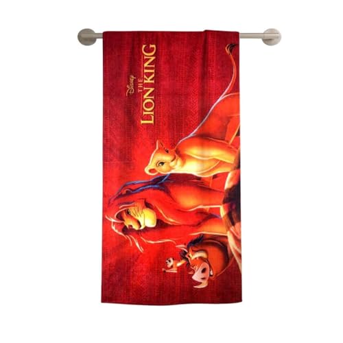 Athom Living Lion King Kids Bath Towel | 100% Cotton, 350 GSM | Ultra Soft, Quick Dry & Highly Absorbent | 60x120 cm | Ideal for Boys & Girls | Fun Cartoon Print for Bath, Beach & Pool Time - Image 2
