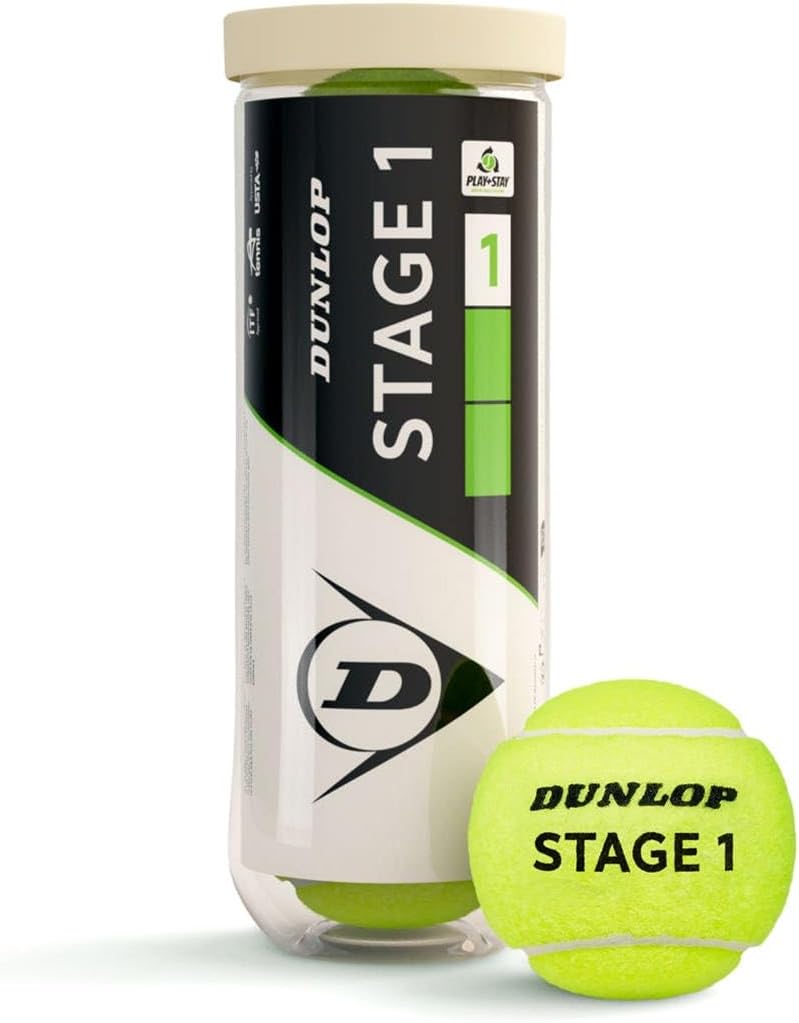 Dunlop Sports Dunlop Stage 1 Green Tennis Balls for Children and Beginners - 3 Balls Set - Image 2