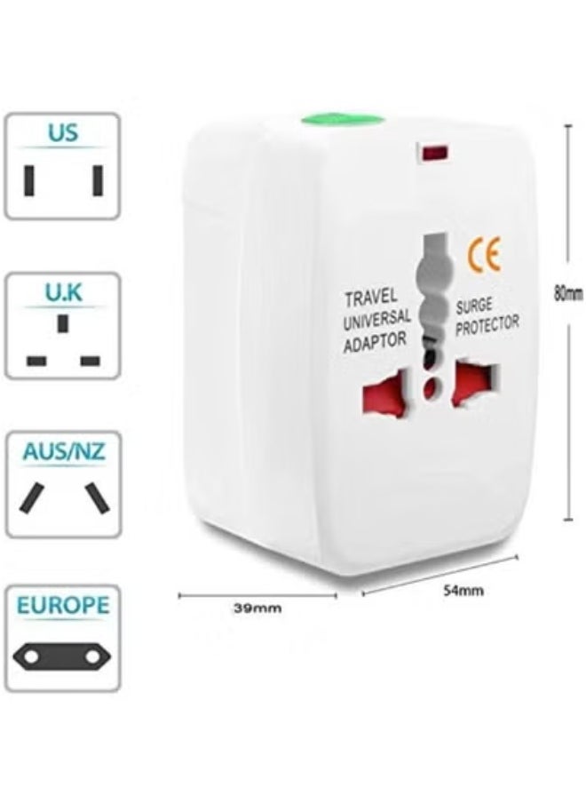 JAJEEK All-In-One International Travel Power Charger Universal Adapter Plug with Multiple Worldwide Socket Compatibility, Compact & Lightweight Design, Built-In Safety Features, Fast Charging USB Ports, Perfect for Travel to UK, EU, US, Asia, Middle East, and More – White Travel Adapter  - Image 4