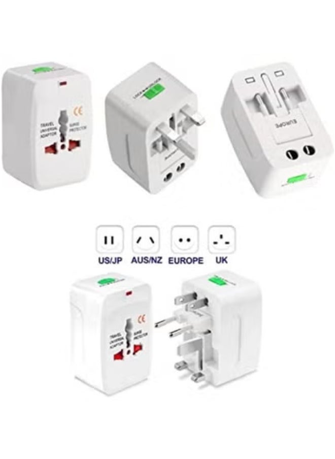 JAJEEK All-In-One International Travel Power Charger Universal Adapter Plug with Multiple Worldwide Socket Compatibility, Compact & Lightweight Design, Built-In Safety Features, Fast Charging USB Ports, Perfect for Travel to UK, EU, US, Asia, Middle East, and More – White Travel Adapter  - Image 3