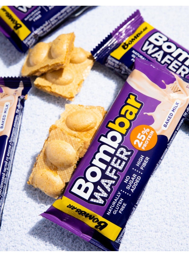 بومبار بسكويت ويفر بومبار عالي البروتين بنكهة الحليب المخبوز 32 جرام - Image 3