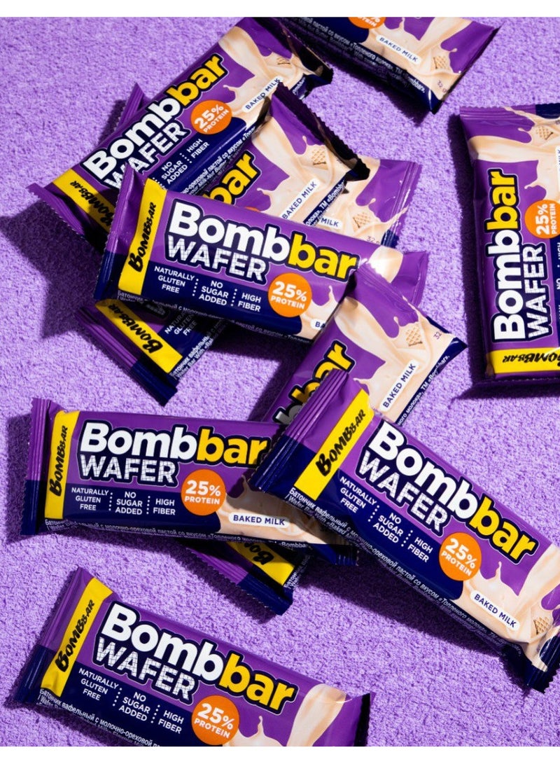 بومبار بسكويت ويفر بومبار عالي البروتين بنكهة الحليب المخبوز 32 جرام - Image 4