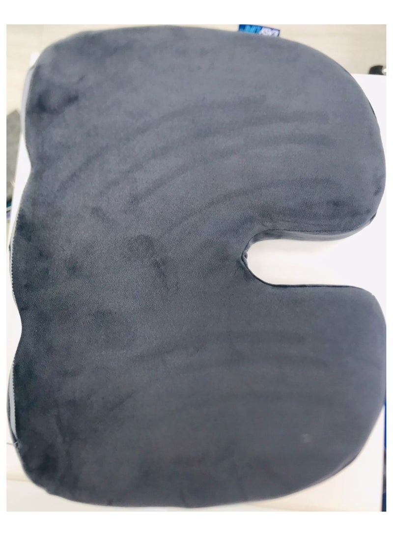 إيزي لايف مقعد طبي من إسفنج ميموري فوم لتقويم العظام في منطقة العصعص مخمل رصاصي 35x30سم - Image 3