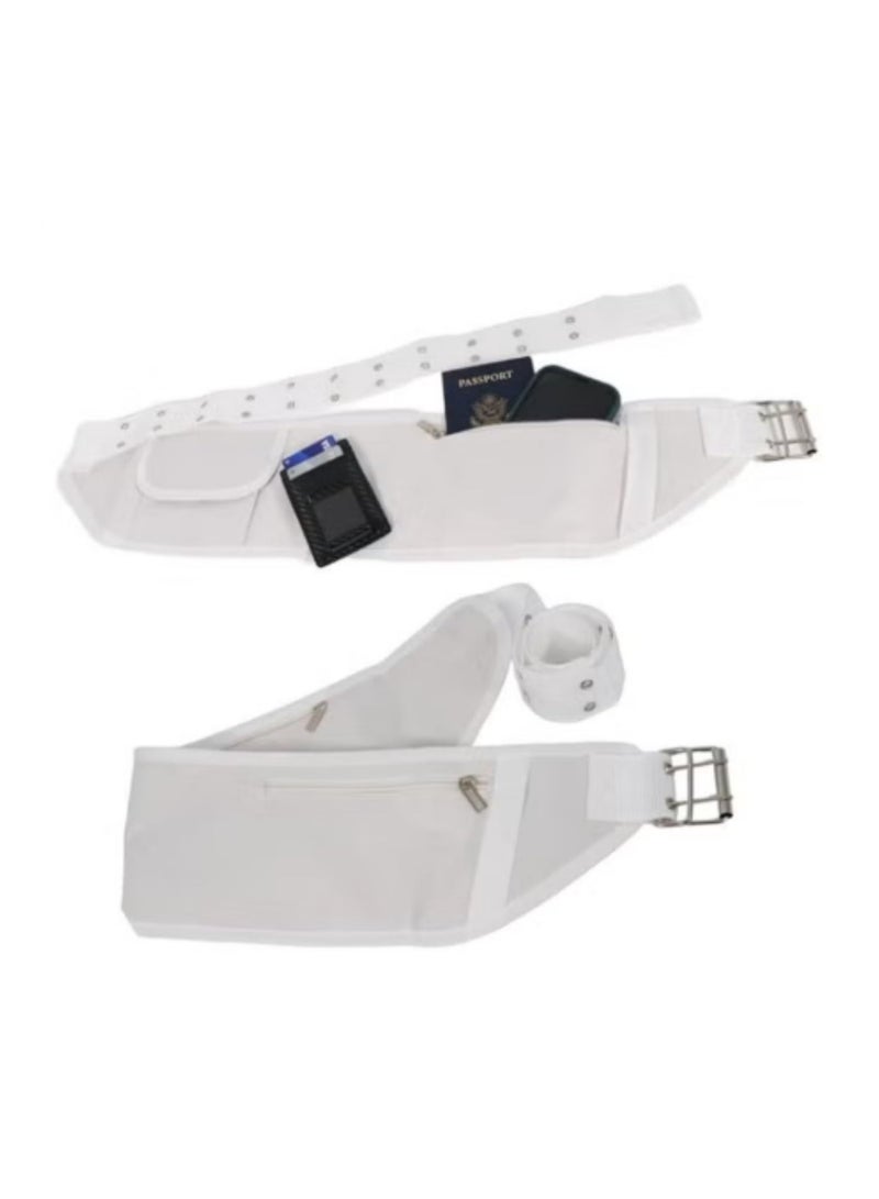 Premium Ihram Belt, Ahram Belt, Flexible-Size Unisex Adjustable White Ihram Belt With Phone Holder Waist Belt Anti-Theft For Hajj Umrah Ihram Belt Ahram Belt - Image 1