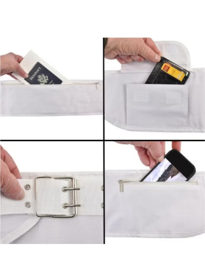 Premium Ihram Belt, Ahram Belt, Flexible-Size Unisex Adjustable White Ihram Belt With Phone Holder Waist Belt Anti-Theft For Hajj Umrah Ihram Belt Ahram Belt - Image 5