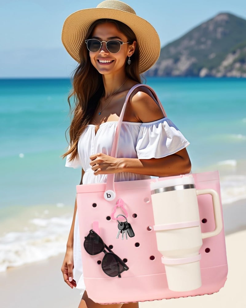 LETGO Cup Holder for Bogg Bag Compatible with Stanley Bogg Bag Cup Holder Accessories Simply Southern Beach Tote BagNew Pink - Image 4