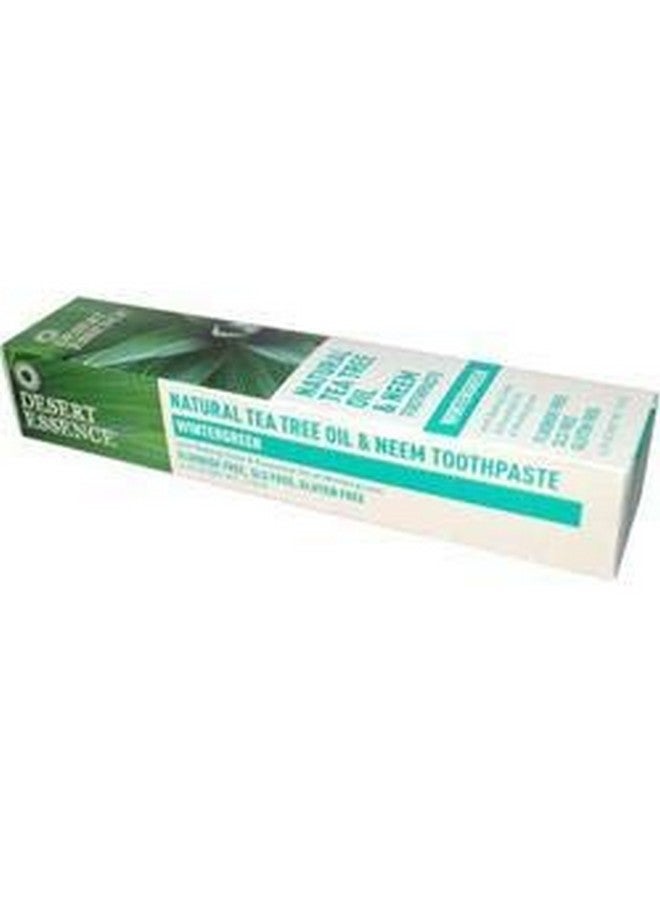 Desert Essence Tea Tree Oil Toothpaste - Fluoride Free Neem Wintergreen, 7 oz