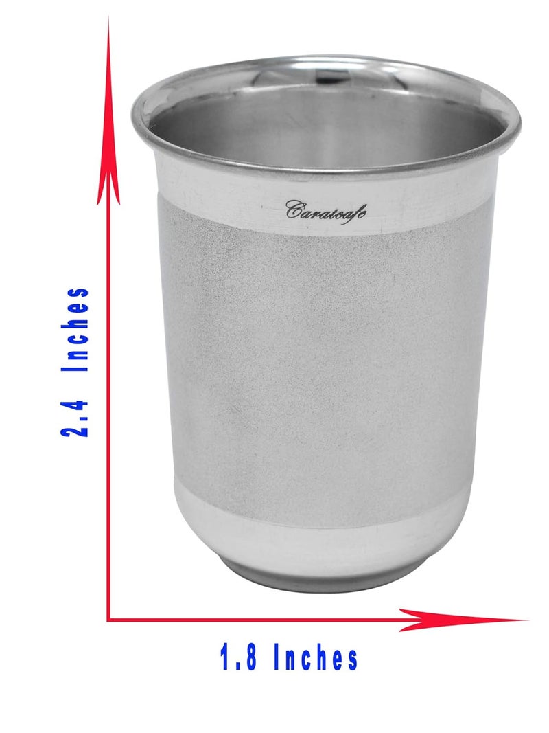 PRD CARATCAFE Pure Silver Drinking GlassTumbler 925 Sterling Silver Glass for Baby Toddlers Born Gifts Health Safe Hallmark Certified Net WT 20 Grams 60 ml 2 oz Silver Gift Item - Image 3
