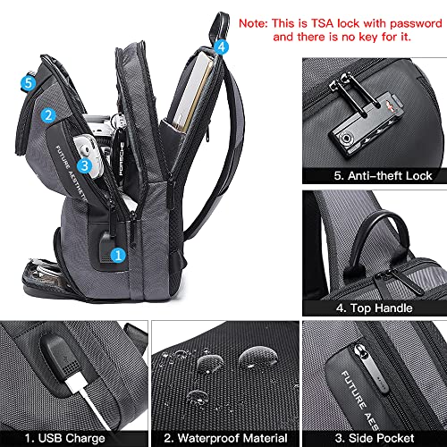 BANGE Sling Bag Anti Theft, Waterproof Men's Chest Bag Shoulder bags Crossbody Sling Backpack for Men - Image 3