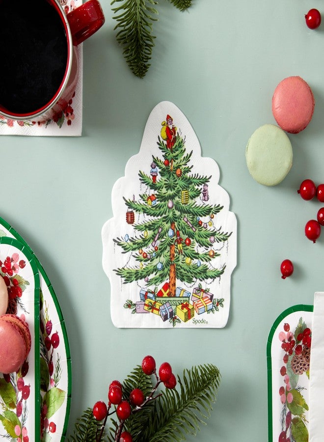 C.R. Gibson TW7-25514DC Spode Pinecone Disposable Paper Lunch Napkins for Christmas Parties, 6" x 6", Multicolor, 20 Pieces - Image 3