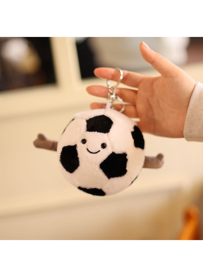 Fun Ball Series Tennis Baseball Football Basketball Football Badminton Plush Doll Ins Keychain Pendant-Specifications:Doctor Hat Tennis-Color:10cm-19cm