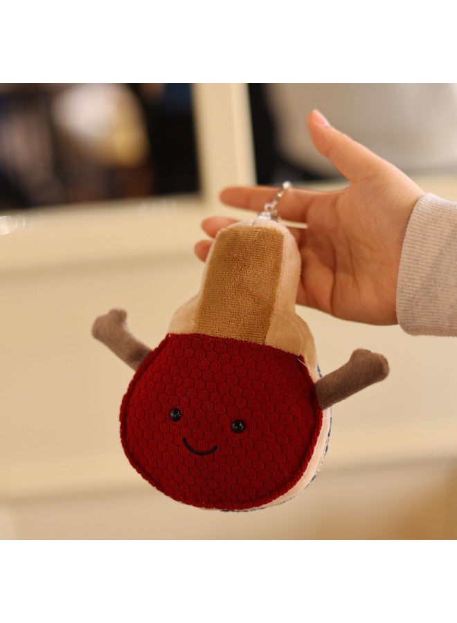 Fun Ball Series Tennis Baseball Football Basketball Football Badminton Plush Doll Ins Keychain Pendant-Specifications:Doctor Hat Tennis-Color:10cm-19cm