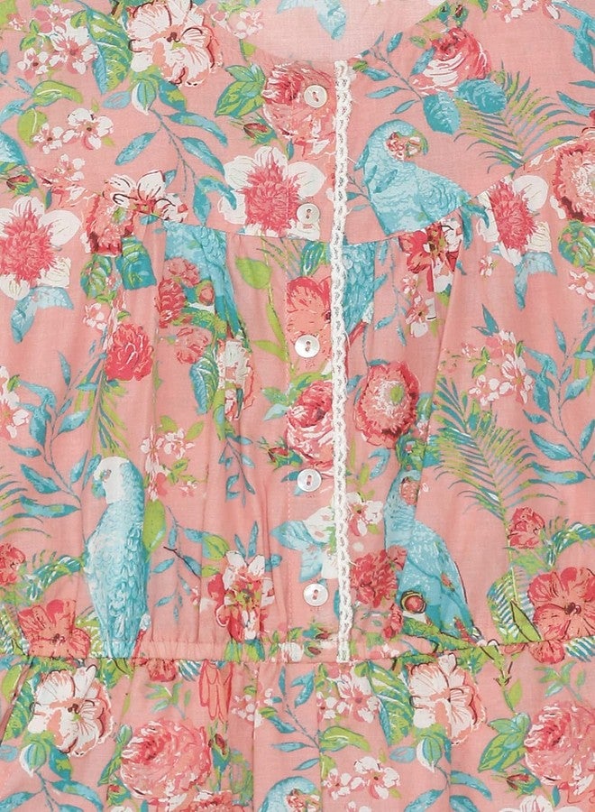 BIBA Girl Printed Kid(KW4457_Peach_9) - Image 3