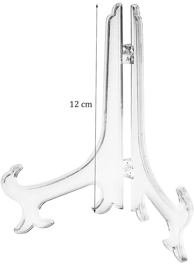 erorex - Plastic Easels 4 Pcs Clear Easel Stand Easel Display Stands For Picture Frame Collectibles Weddings Party Home Decoration Birthdays Tables 5Inch - Image 1