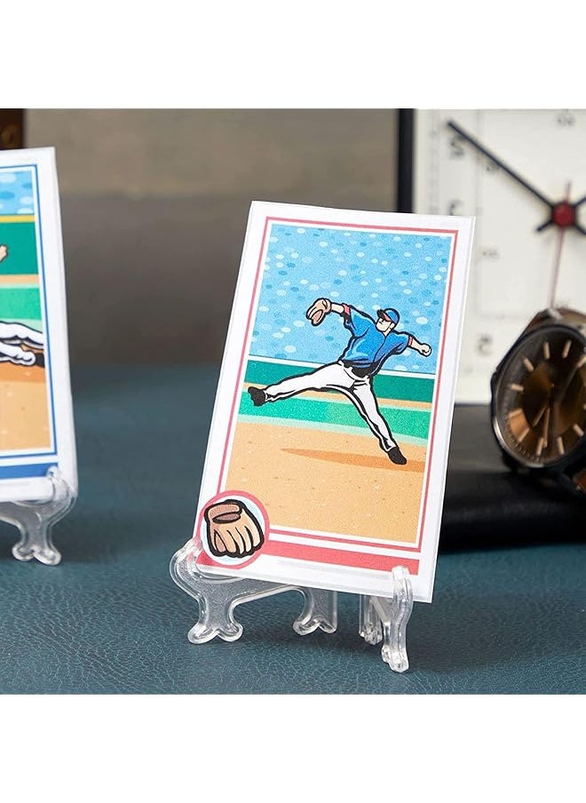 erorex - Plastic Easels 4 Pcs Clear Easel Stand Easel Display Stands For Picture Frame Collectibles Weddings Party Home Decoration Birthdays Tables 5Inch - Image 1