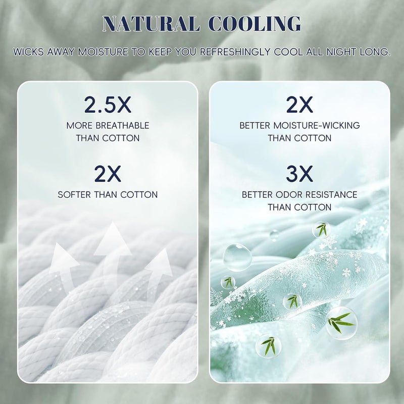 PHF Cooling Muslin Blanket King Size, Lightweight Gauze Blanket for Adults, 60% Rayon Derived from Bamboo & 40% Cotton for Summer, 4-Layer Soft Breathable for Hot Sleepers, 108"x90", Sage Green - Image 5