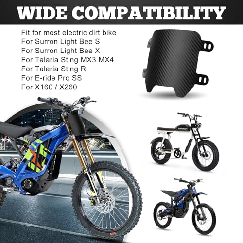 XINGWU Front Number Plate for Ebike Durable ABS Plate Dirt Bike Plate Replacement for Surron Light Bee Ridstar Q20 Tutti Soleil 01 Talaria Sting MX3 MX4 MX5 Super73 E Ride Pro Carbon Fiber Style - Image 2