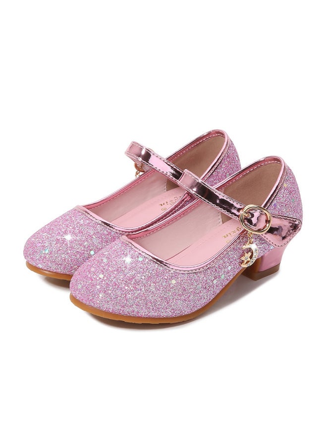 Children's High-heeled Shoes Girls' Princess Shoes Children's Leather Shoes Spring And Autumn New Arrival Silver Shoes Golden Etiquette Shoes