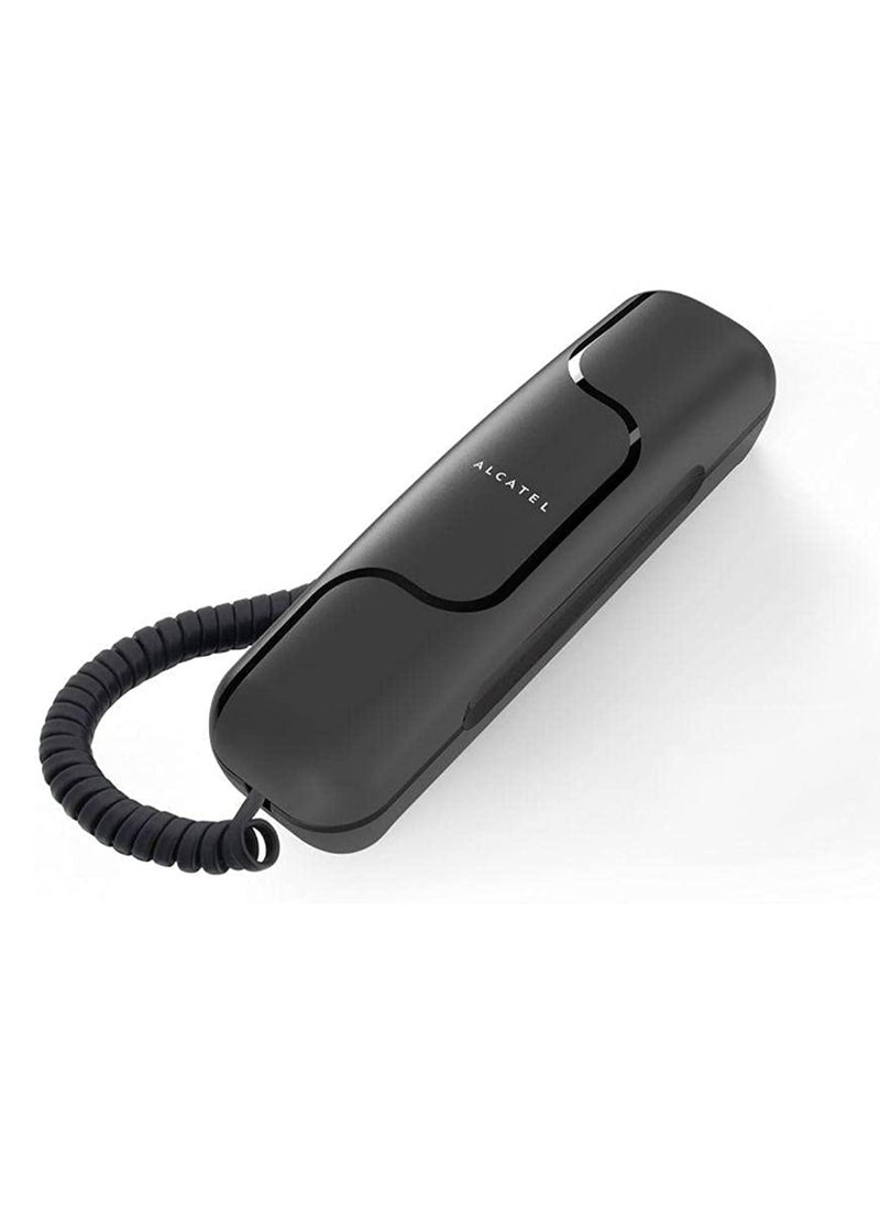 ألكاتل تليفون أرضي Alcatel T02 سلكي – تصميم مدمج وأنيق – قابل للتثبيت على الحائط – جودة صوت عالية – لون أسود – مثالي للمكاتب والمنازل  - Image 1