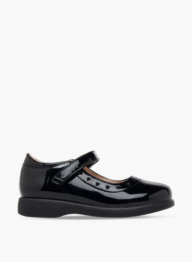 Flora Bella By Shoexpress Girls Heart Detail Hook & Loop School Shoes