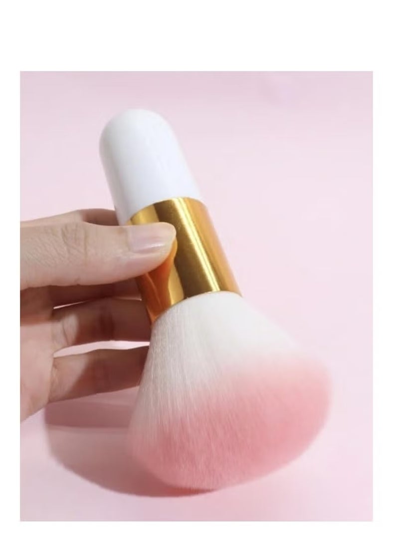 Large Round Makeup Brush – Professional Foundation, Blush & Powder Brush – Portable & Perfect for Daily Use or Travel - Image 2