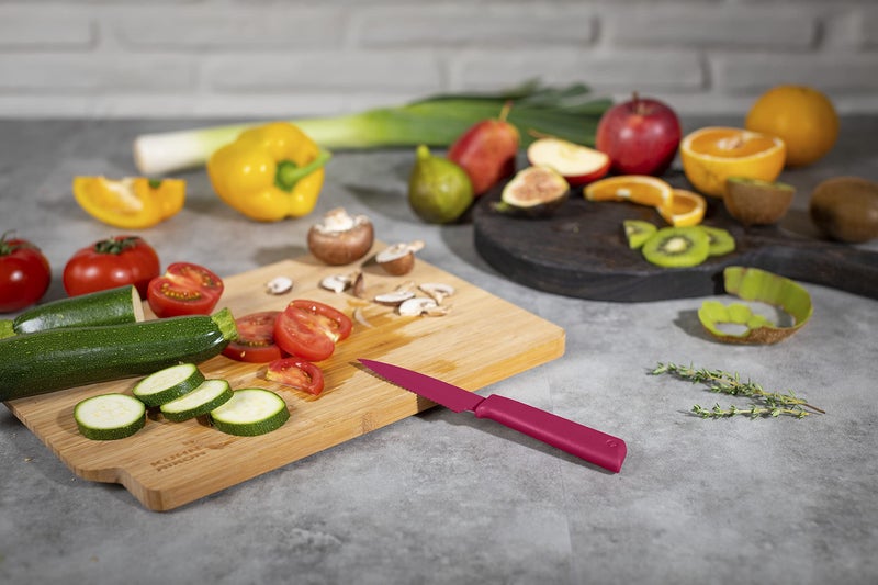 Kuhn Rikon COLORI+ Mixed Knife Set with Non-Stick Coating and Safety Sheaths, Set of 5, Fuchsia, Blue, Graphite Grey, Green and Red - Image 2