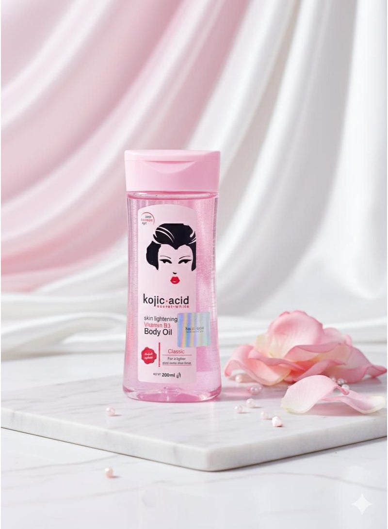 سيكريت وايت زيت الجسم لتفتيح البشرة بحمض الكوجيك مع فيتامين ب3 200 مل