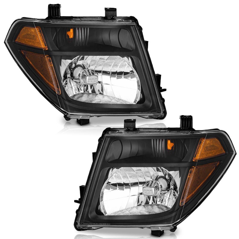 WEELMOTO Halogen Headlights for 20052008 Nissan Frontier 20052007 Pathfinder Headlight Compatible with 2005 2006 2007 2008 Frontier Black Headlamp Replacement