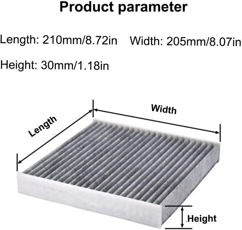 Vuzmode Car Carbon Cabin Air Filter for Honda Civic - Image 2