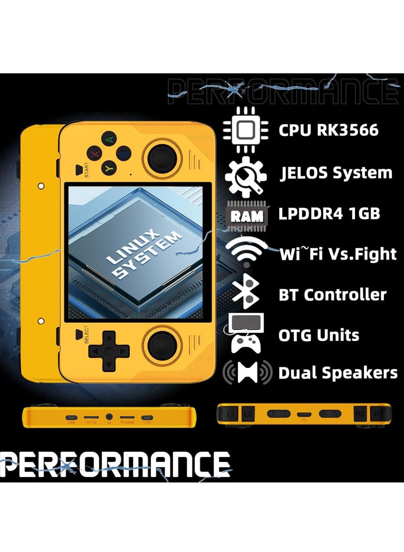 Powkiddy RGB30 Handheld Game Console 4.0 inch Pro Retro Games Consoles Classic Video Games System Built-in Rechargeable Battery Gaming Consoles (Yellow, 128G) - Image 4