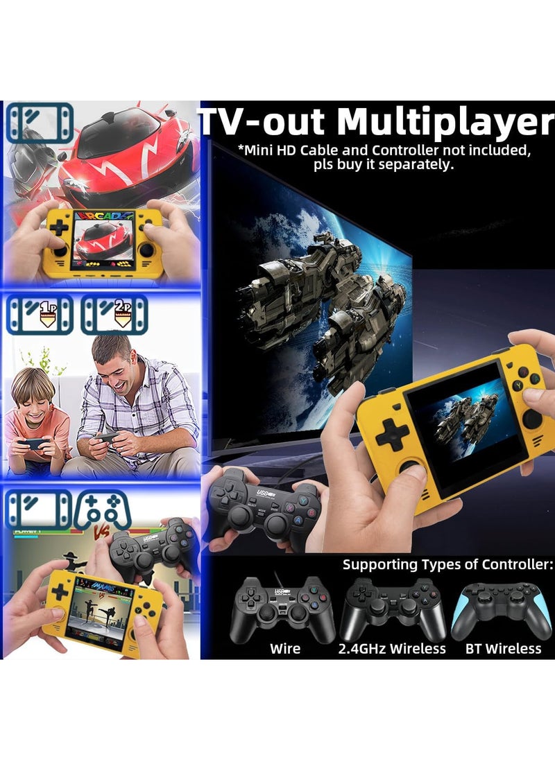 Powkiddy RGB30 Handheld Game Console 4.0 inch Pro Retro Games Consoles Classic Video Games System Built-in Rechargeable Battery Gaming Consoles (Yellow, 128G) - Image 5