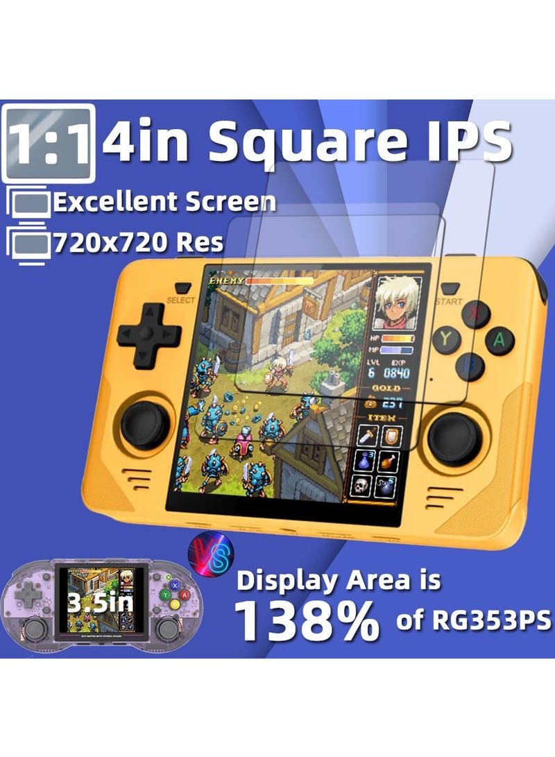 Powkiddy RGB30 Handheld Game Console 4.0 inch Pro Retro Games Consoles Classic Video Games System Built-in Rechargeable Battery Gaming Consoles (Yellow, 128G) - Image 2